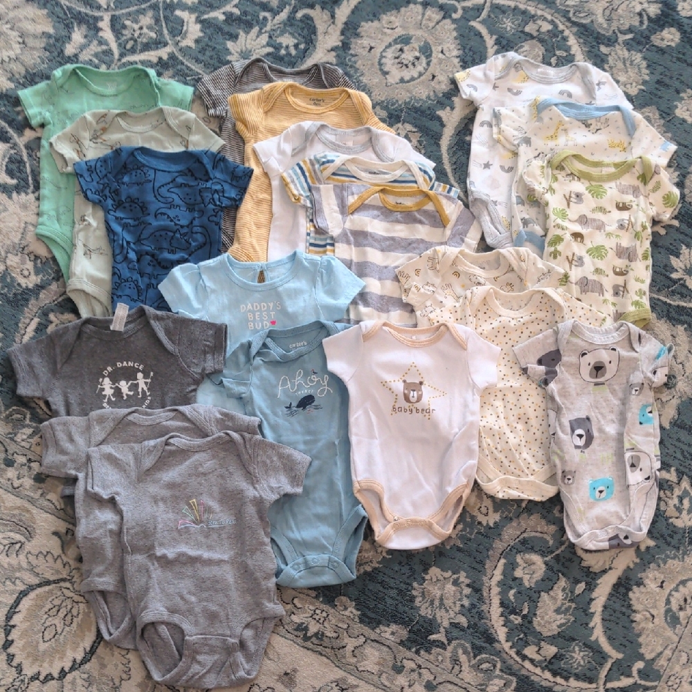 19 Carter's Colorful Baby Bodysuits Collection